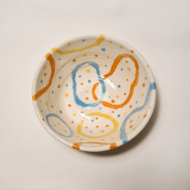 Handmade ceramic - Coloured Lines bowl