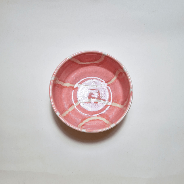Handmade ceramic - Pink with white lines
