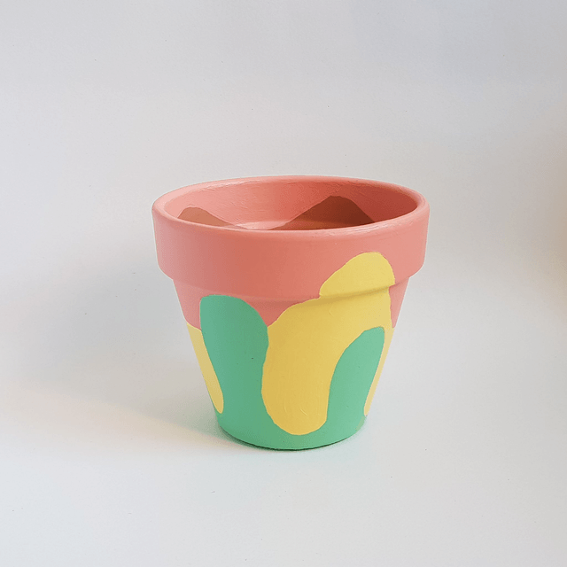 Plant Pot #1 - Terracota dish with acrylics