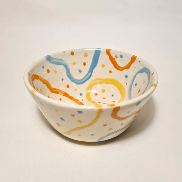 Handmade ceramic - Coloured Lines bowl