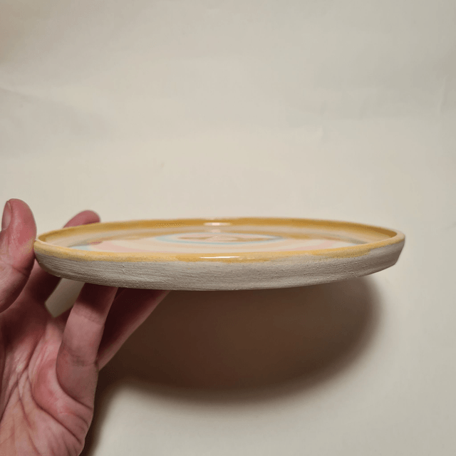 Handmade ceramic - Coloured circles dish