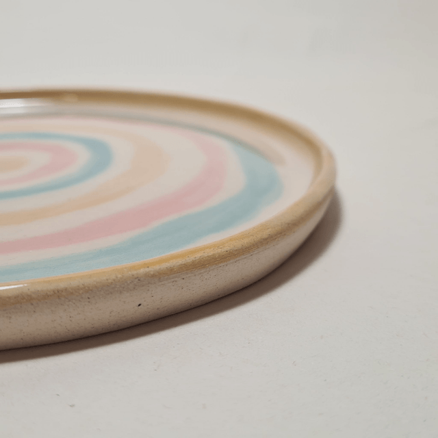 Handmade ceramic - Coloured circles dish