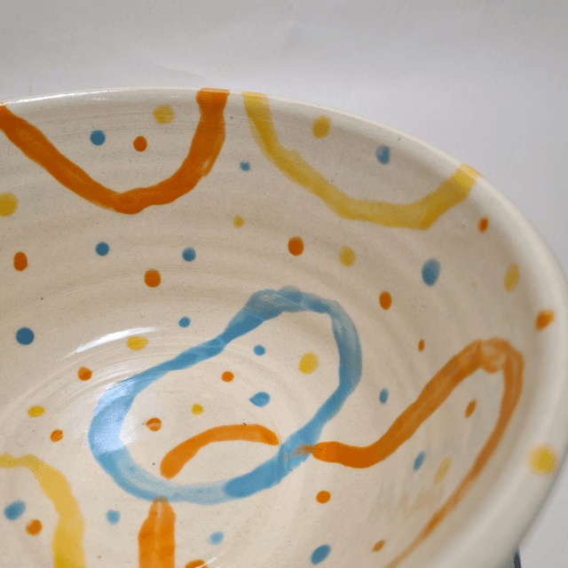Handmade ceramic - Coloured Lines bowl