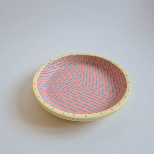 Terracota dish painted with acrylics