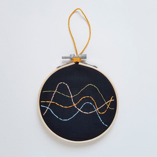 Embroidered Sound Waves 11cm - ORIGINAL