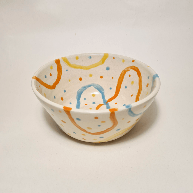 Handmade ceramic - Coloured Lines bowl