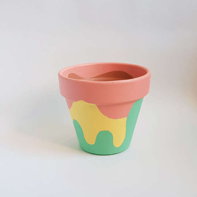 Plant Pot #1 - Terracota dish with acrylics