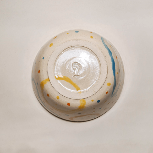 Handmade ceramic - Coloured Lines bowl