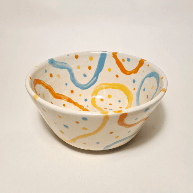 Handmade ceramic - Coloured Lines bowl