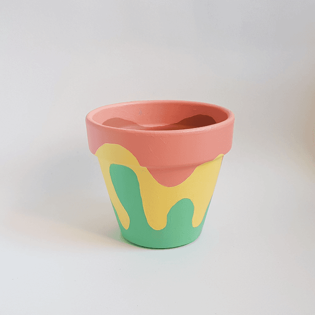 Plant Pot #1 - Terracota dish with acrylics